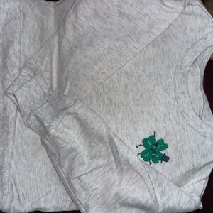 Gray and Navy Shamrock Outfit st Patrick’s 2T